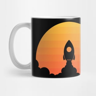 Rocket Launch Vintage Mug